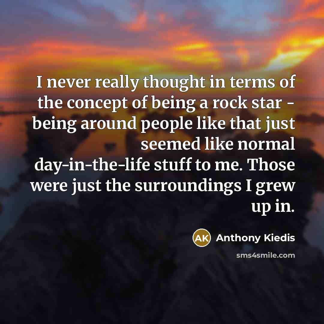 “I never really thought in terms of the concept of…” quote by Anthony Kiedis