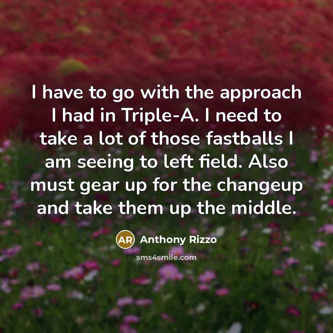 “I have to go with the approach I had in…” quote by Anthony Rizzo