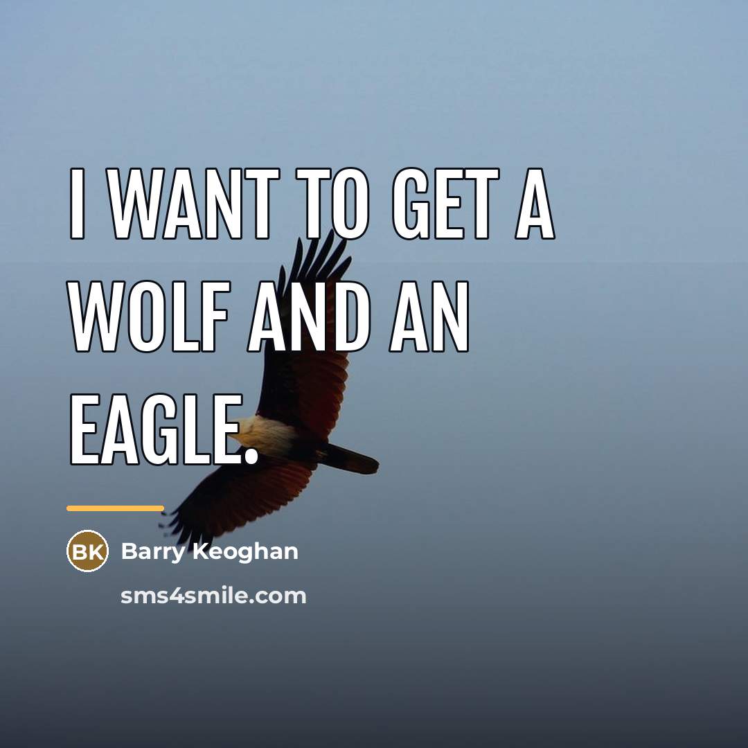 “I want to get a wolf and an eagle.…” quote by Barry Keoghan
