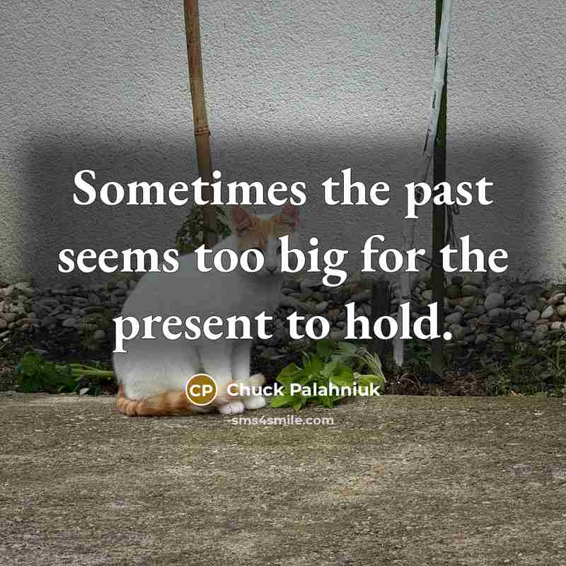 “Sometimes the past seems too big for the present to…” quote by Chuck Palahniuk