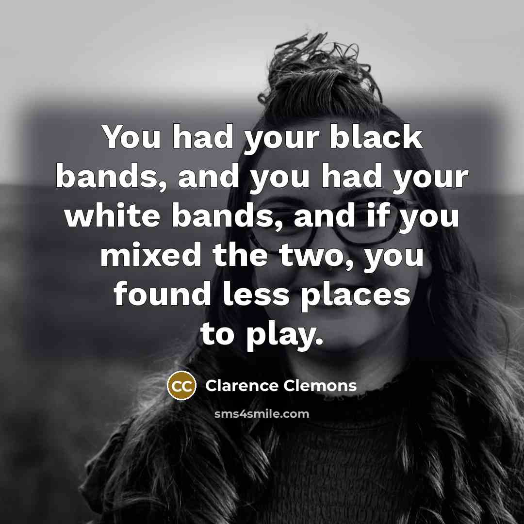 “You had your black bands, and you had your white…” quote by Clarence Clemons