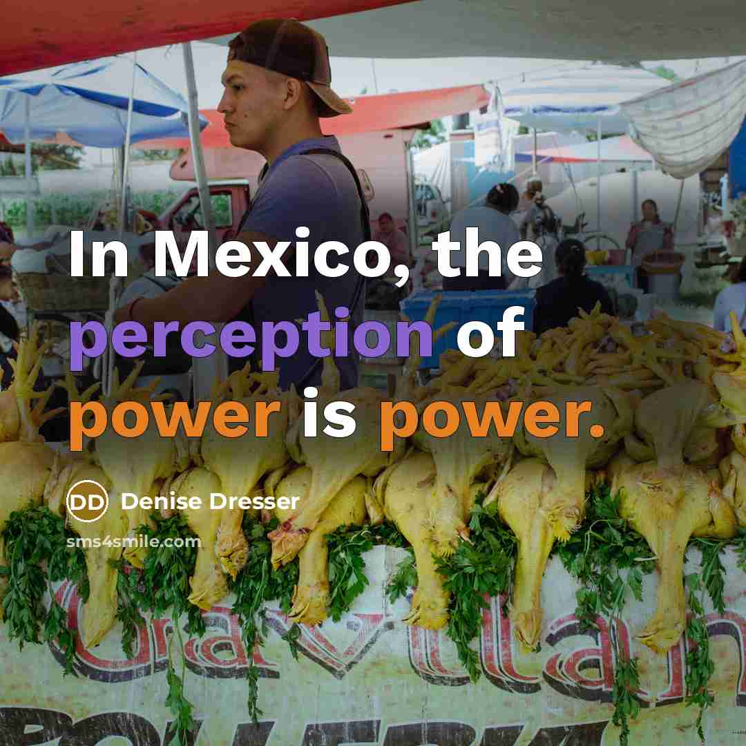 “In Mexico, the perception of power is power.…” quote by Denise Dresser