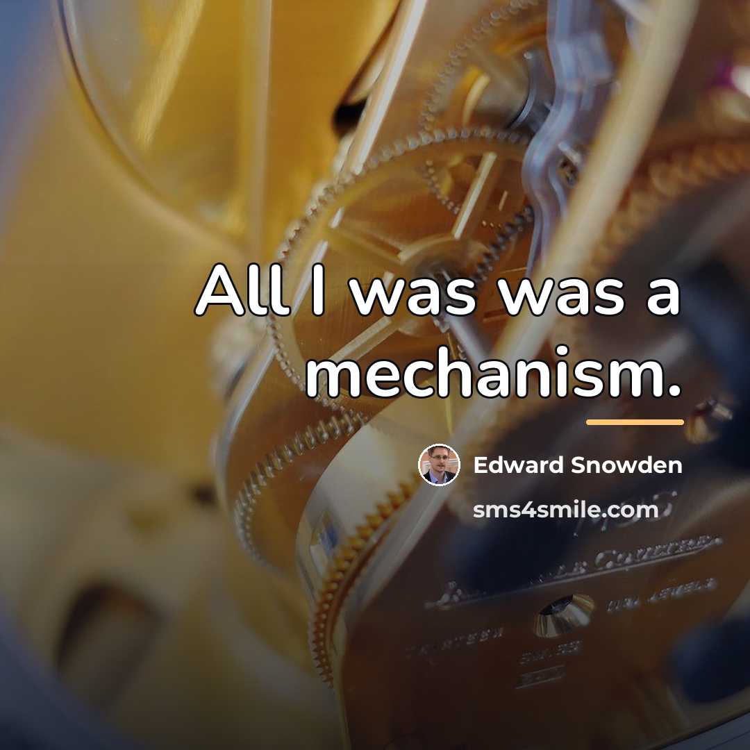 “All I was was a mechanism.…” quote by Edward Snowden