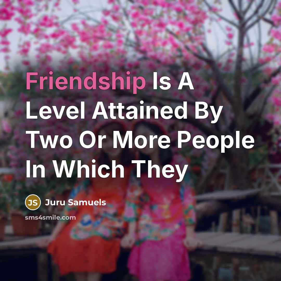 “Friendship Is A Level Attained By Two Or More People In Which They” quote by Juru Samuels