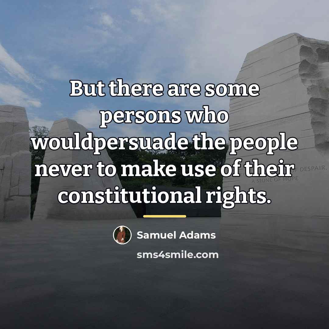 “But there are some persons who wouldpersuade the people never…” quote by Samuel Adams