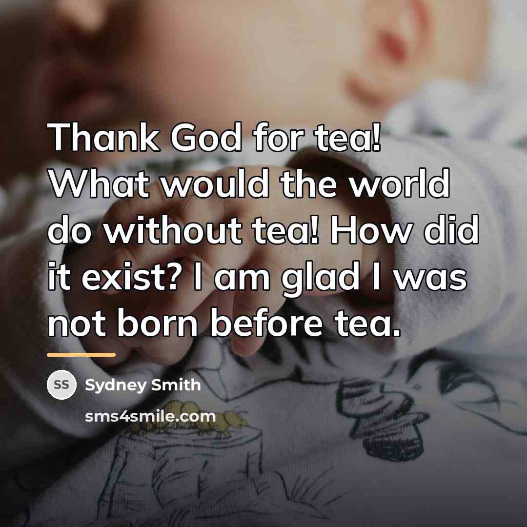 “Thank God for tea! What would the world do without…” quote by Sydney Smith