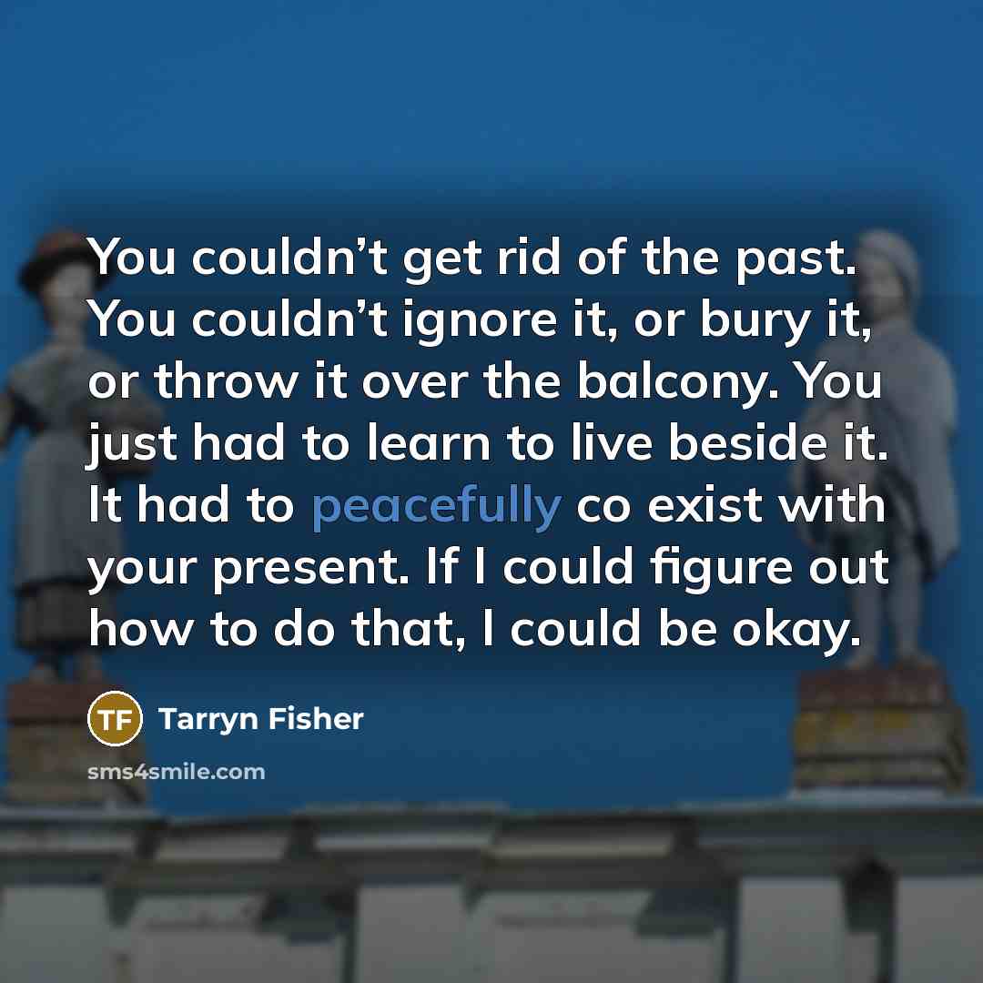“You couldn’t get rid of the past. You couldn’t ignore…” quote by Tarryn Fisher
