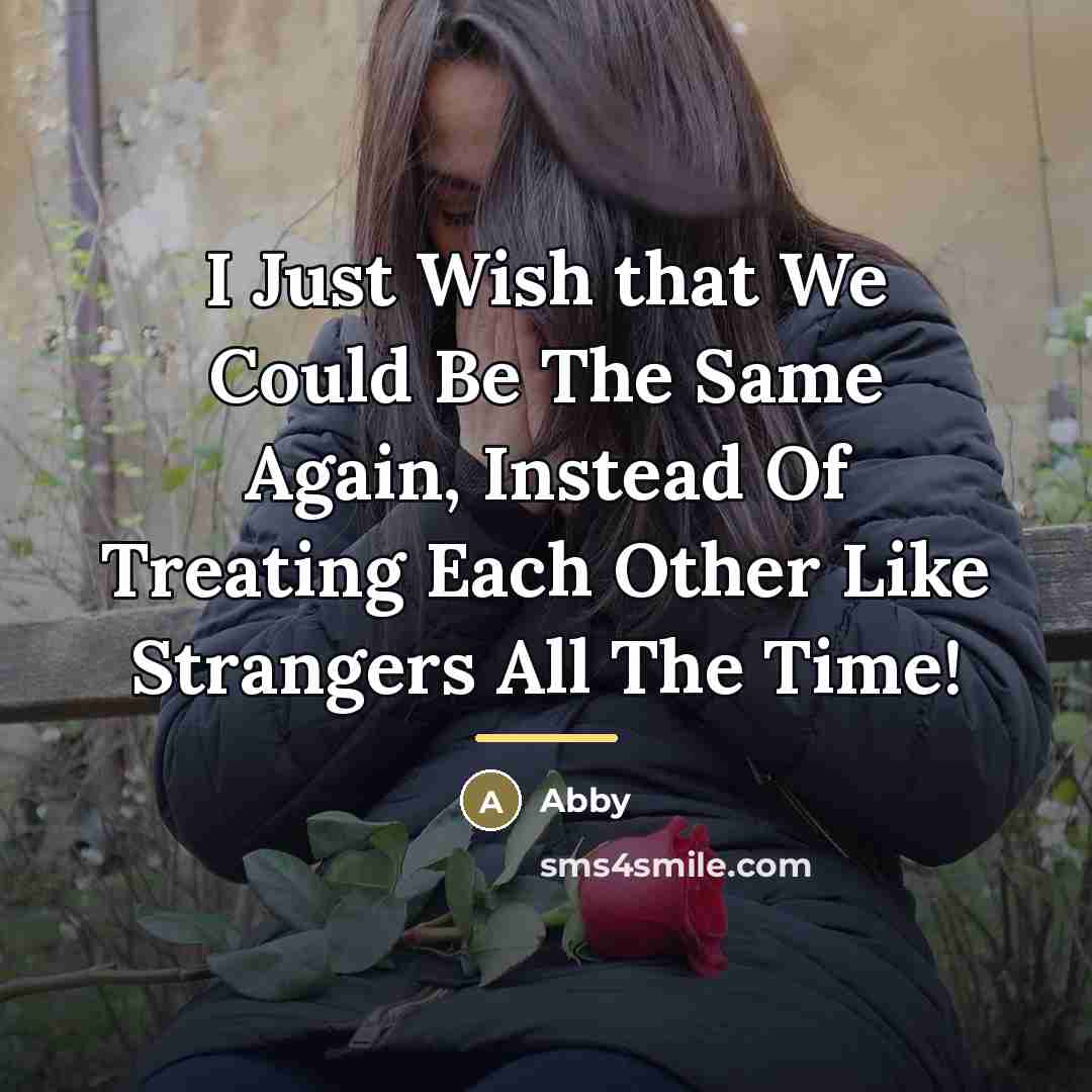 “I Just Wish that We Could Be The Same Again,…” quote by Abby