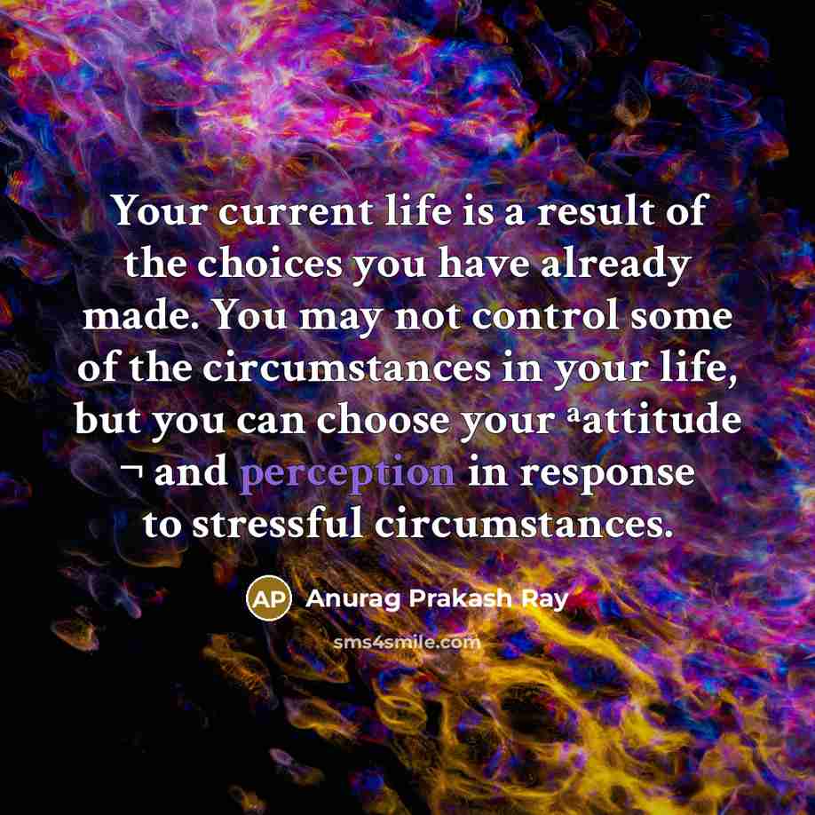 “Your current life is a result of the choices you…” quote by Anurag Prakash Ray