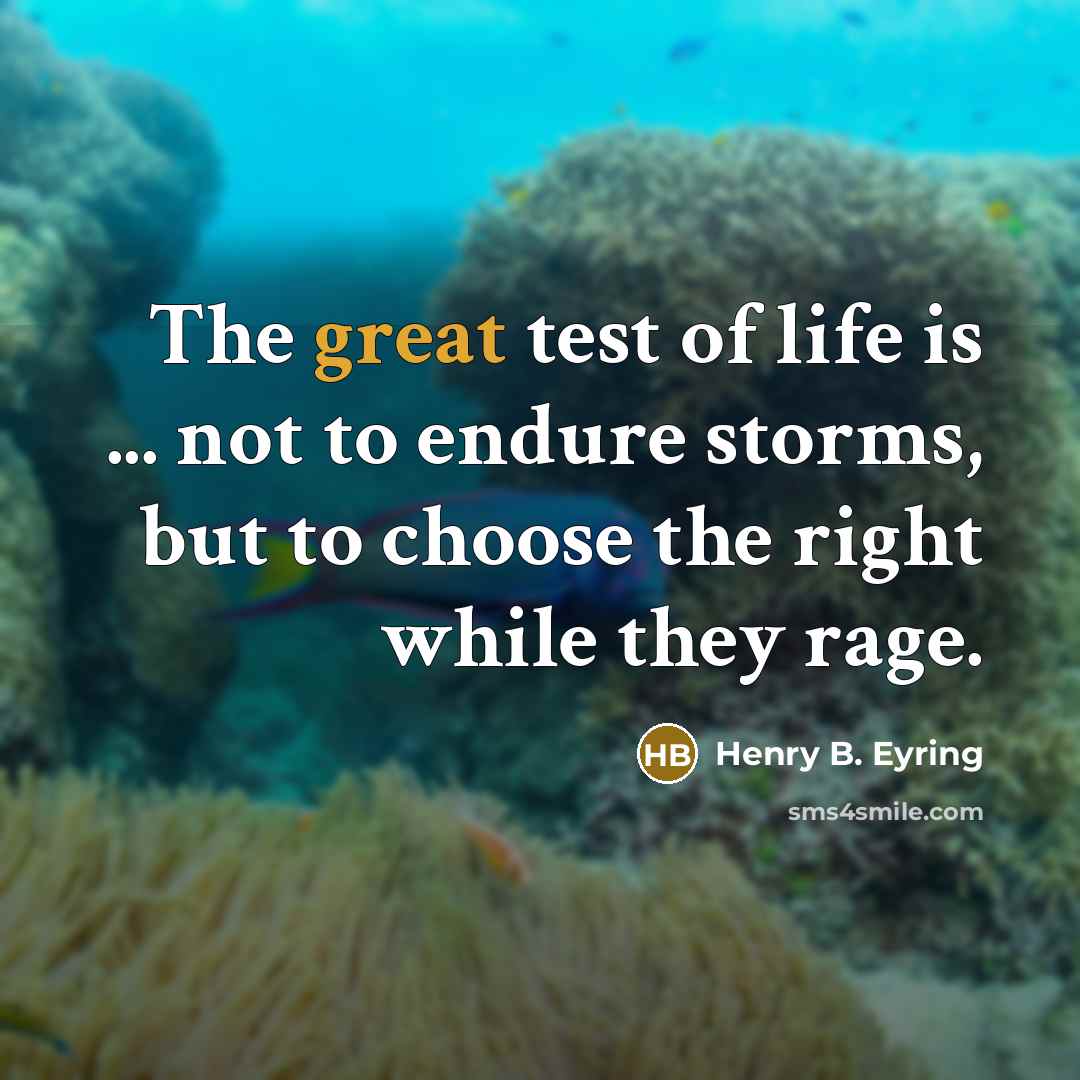 “The great test of life is ... not to endure…” quote by Henry B. Eyring