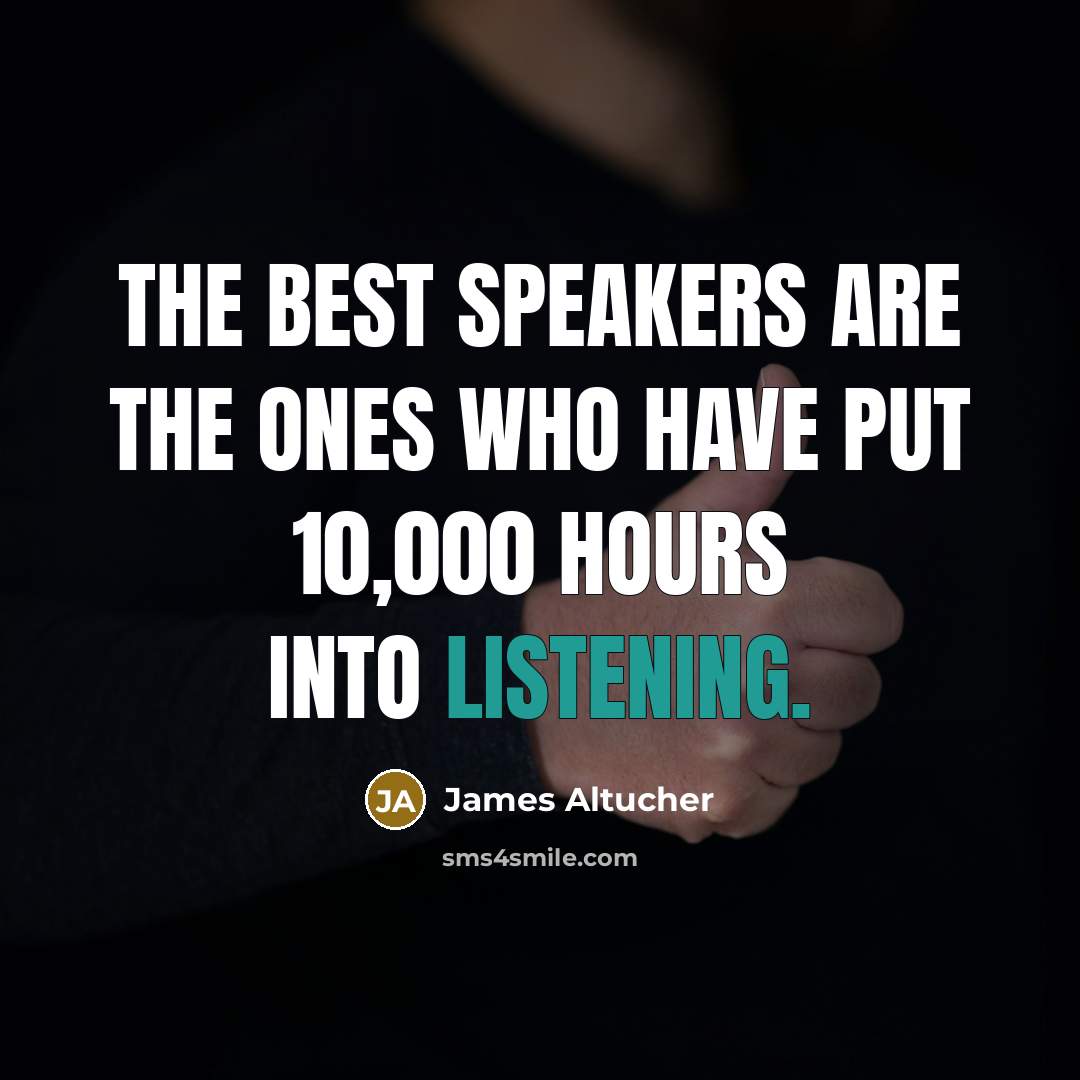 “The best speakers are the ones who have put 10,000…” quote by James Altucher