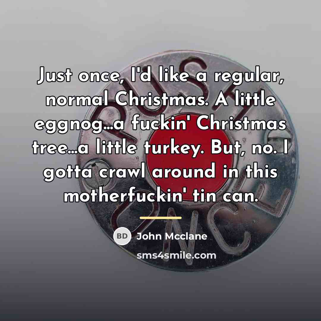 “Just once, I'd like a regular, normal Christmas. A little…” quote by John Mcclane