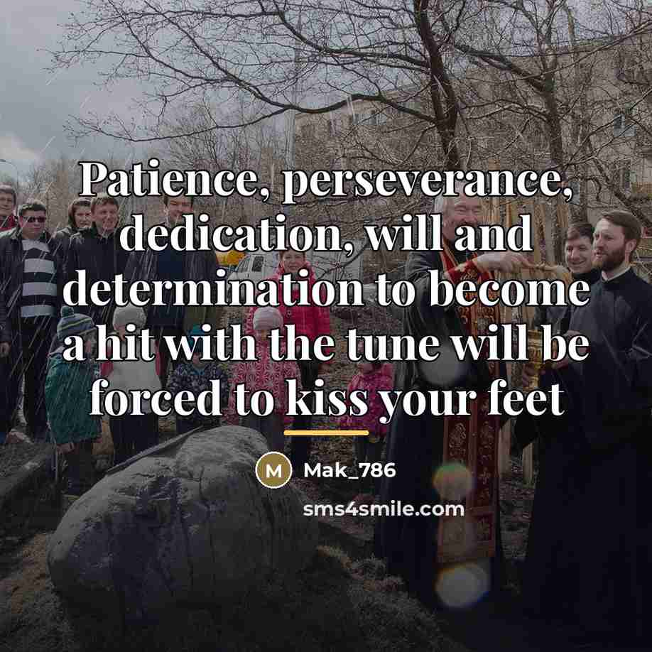 “Patience, perseverance, dedication, will and determination to become a hit…” quote by Mak_786
