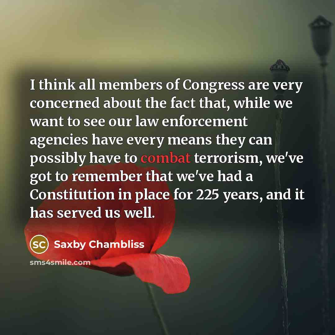 “I think all members of Congress are very concerned about…” quote by Saxby Chambliss