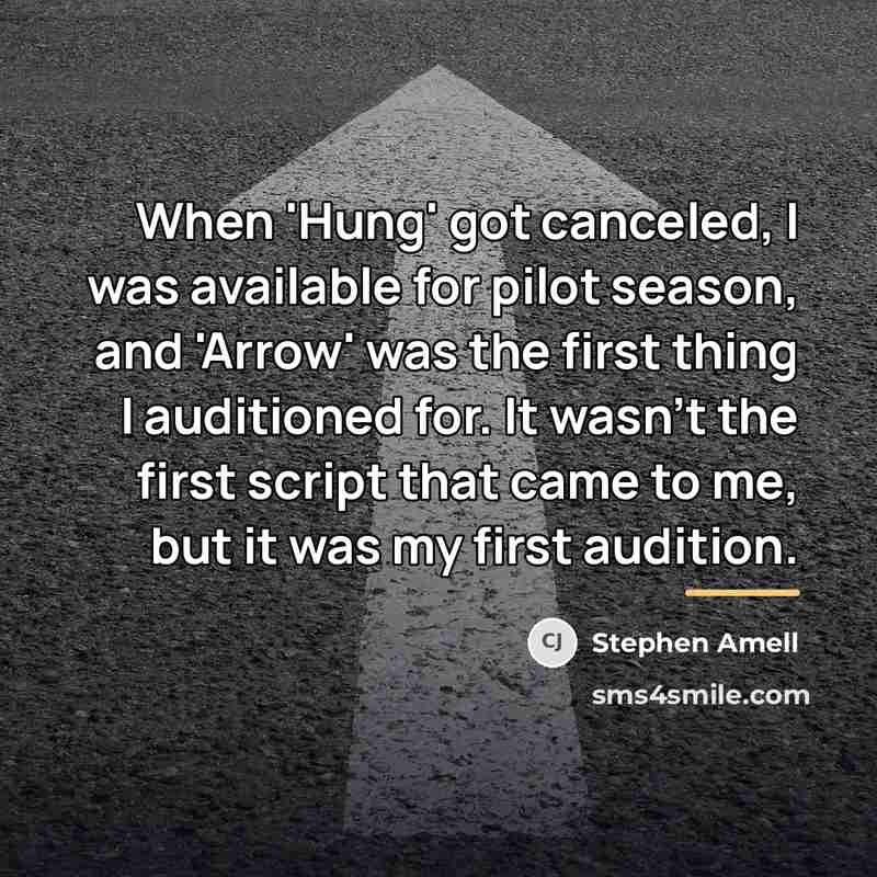 “When 'Hung' got canceled, I was available for pilot season,…” quote by Stephen Amell