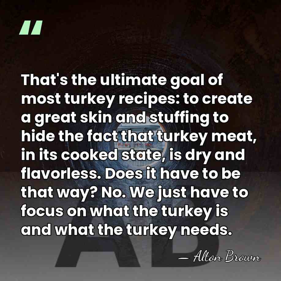 That's the ultimate goal of most turkey recipes: to create a great&hellip; - Alton Brown