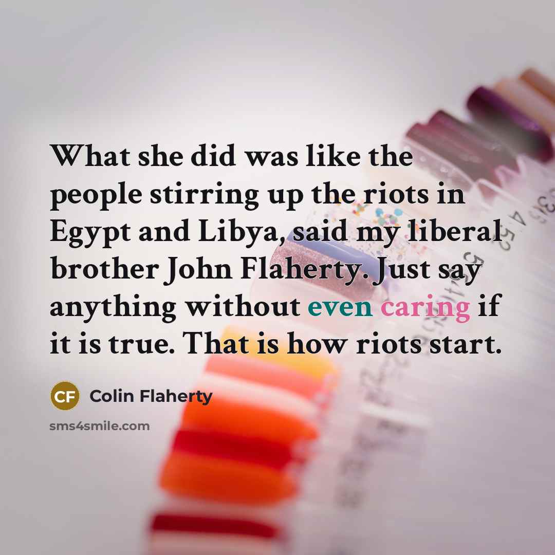 “What she did was like the people stirring up the…” quote by Colin Flaherty