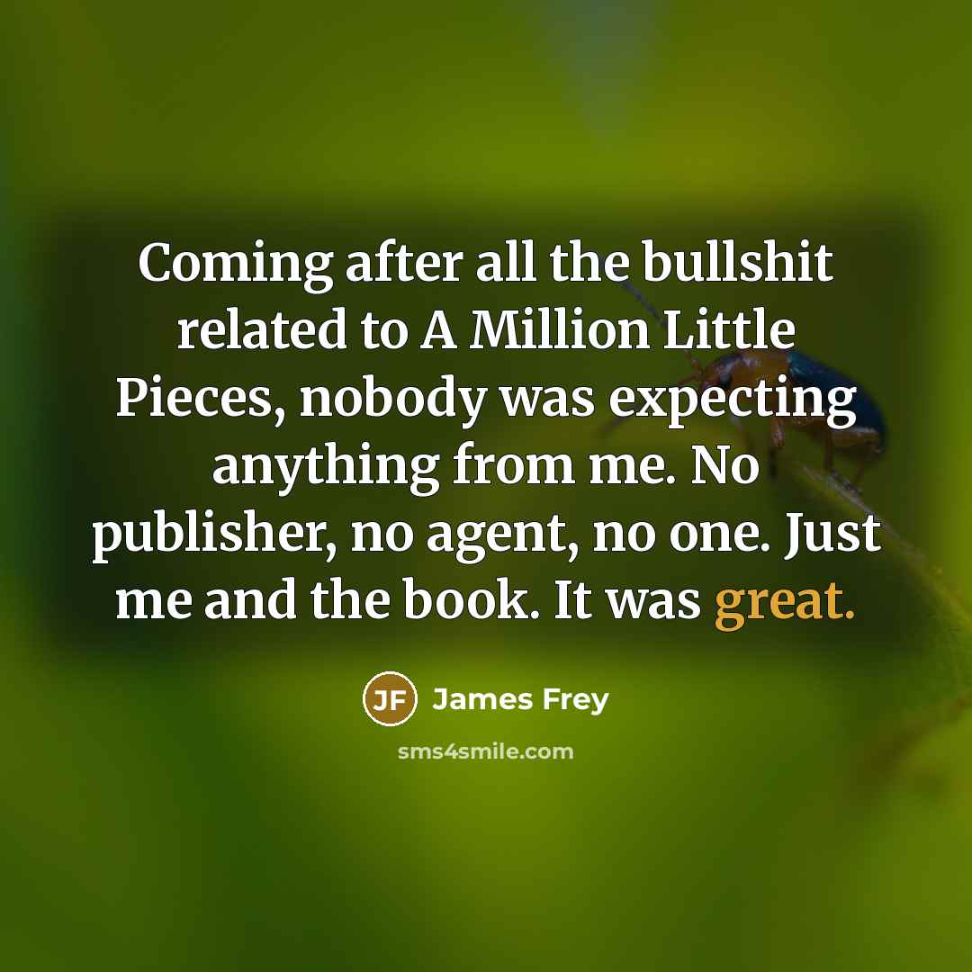 “Coming after all the bullshit related to A Million Little…” quote by James Frey