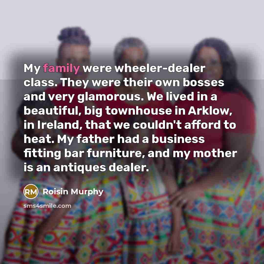 “My family were wheeler-dealer class. They were their own bosses…” quote by Roisin Murphy