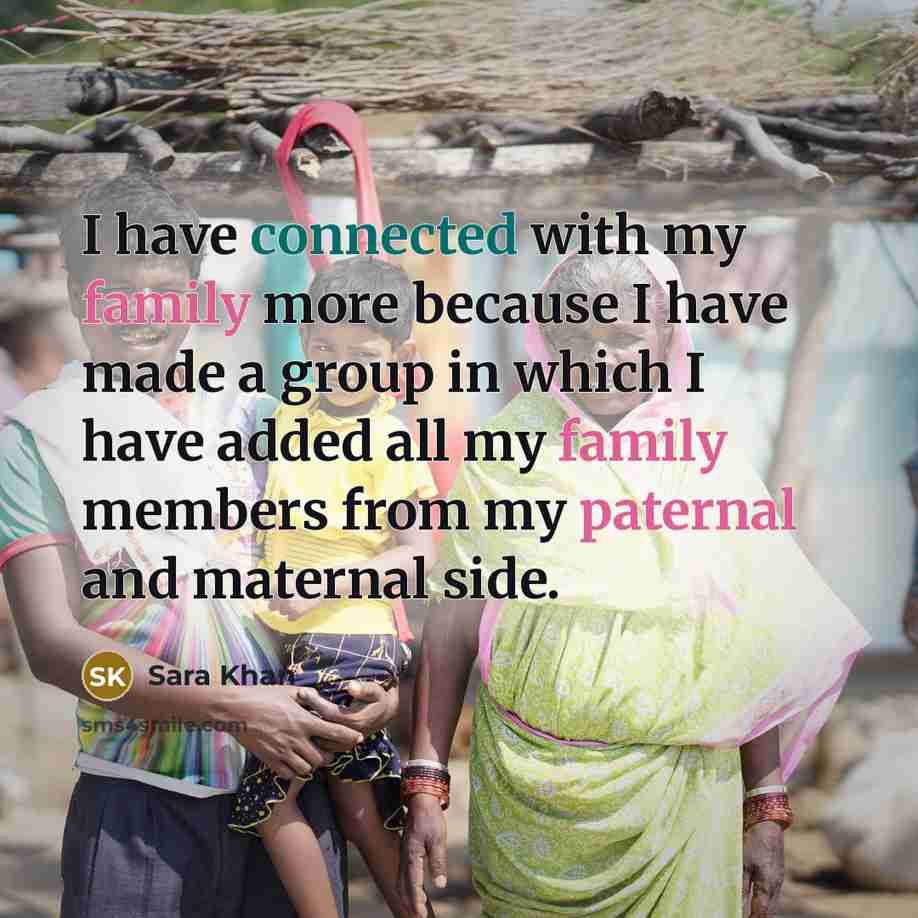 “I have connected with my family more because I have…” quote by Sara Khan