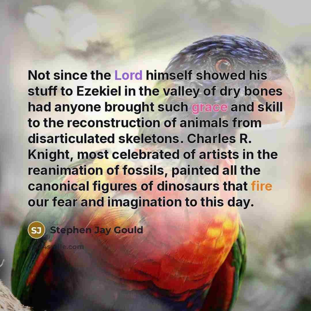 “Not since the Lord himself showed his stuff to Ezekiel…” quote by Stephen Jay Gould