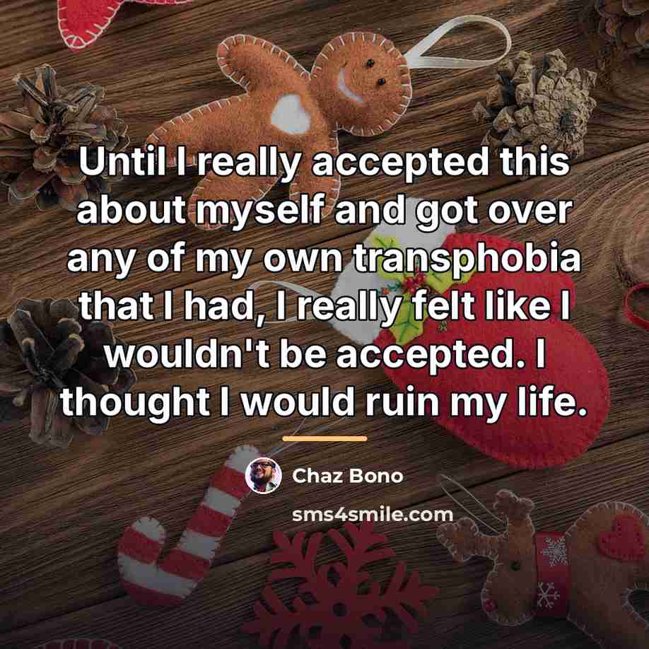 “Until I really accepted this about myself and got over…” quote by Chaz Bono