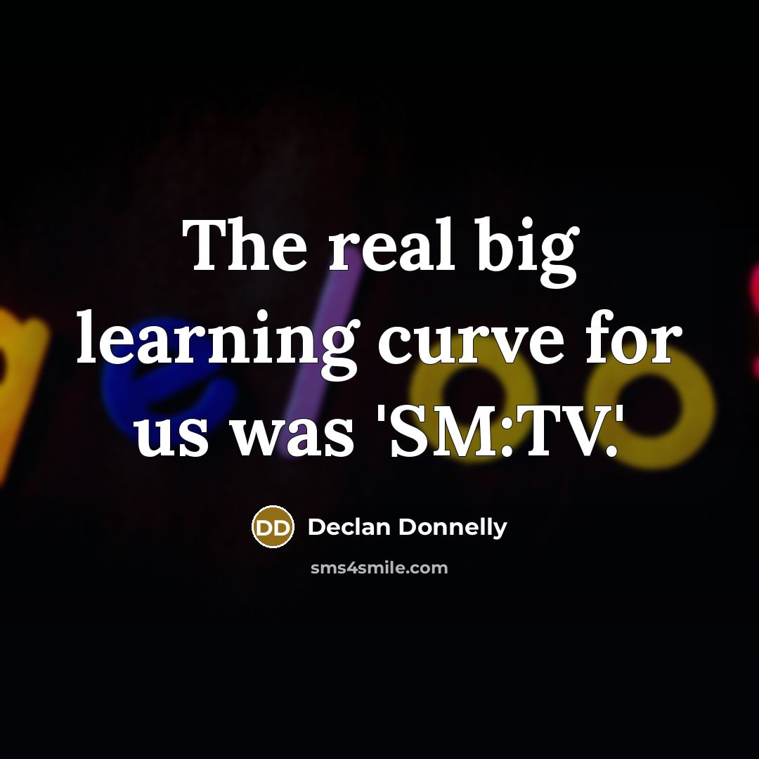 “The real big learning curve for us was 'SM:TV.'…” quote by Declan Donnelly