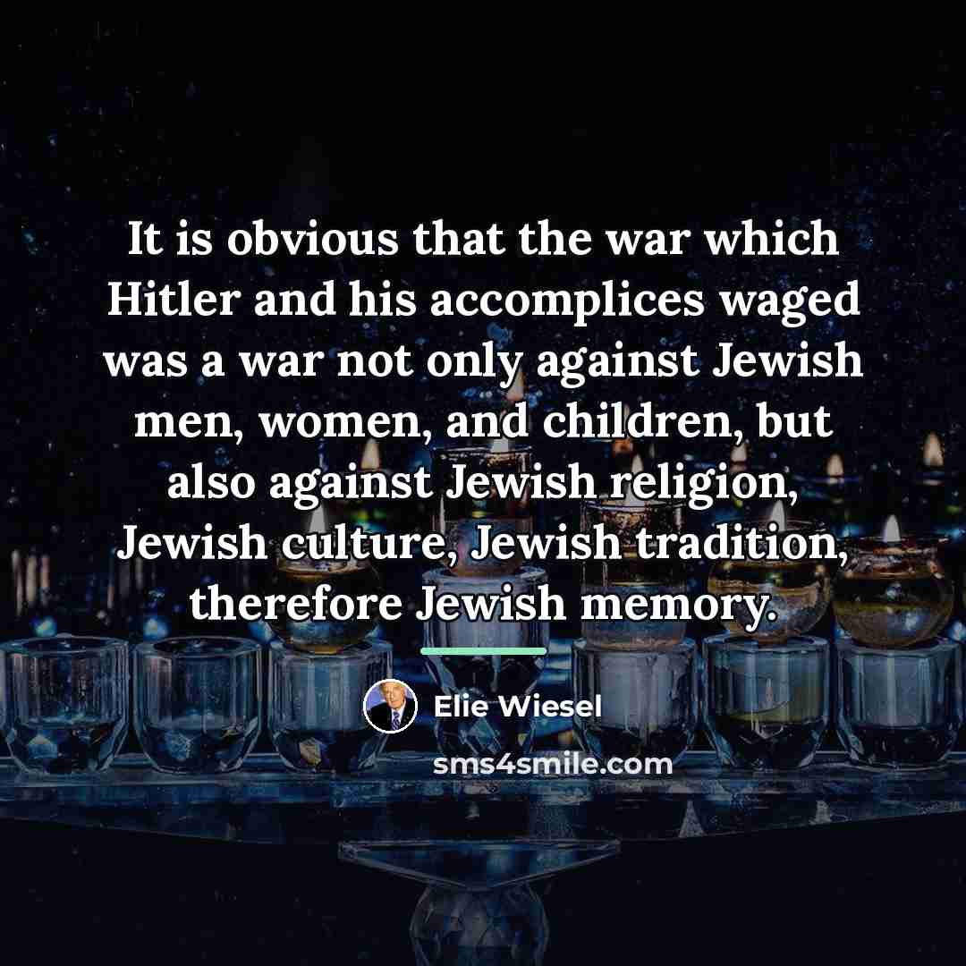 “It is obvious that the war which Hitler and his…” quote by Elie Wiesel