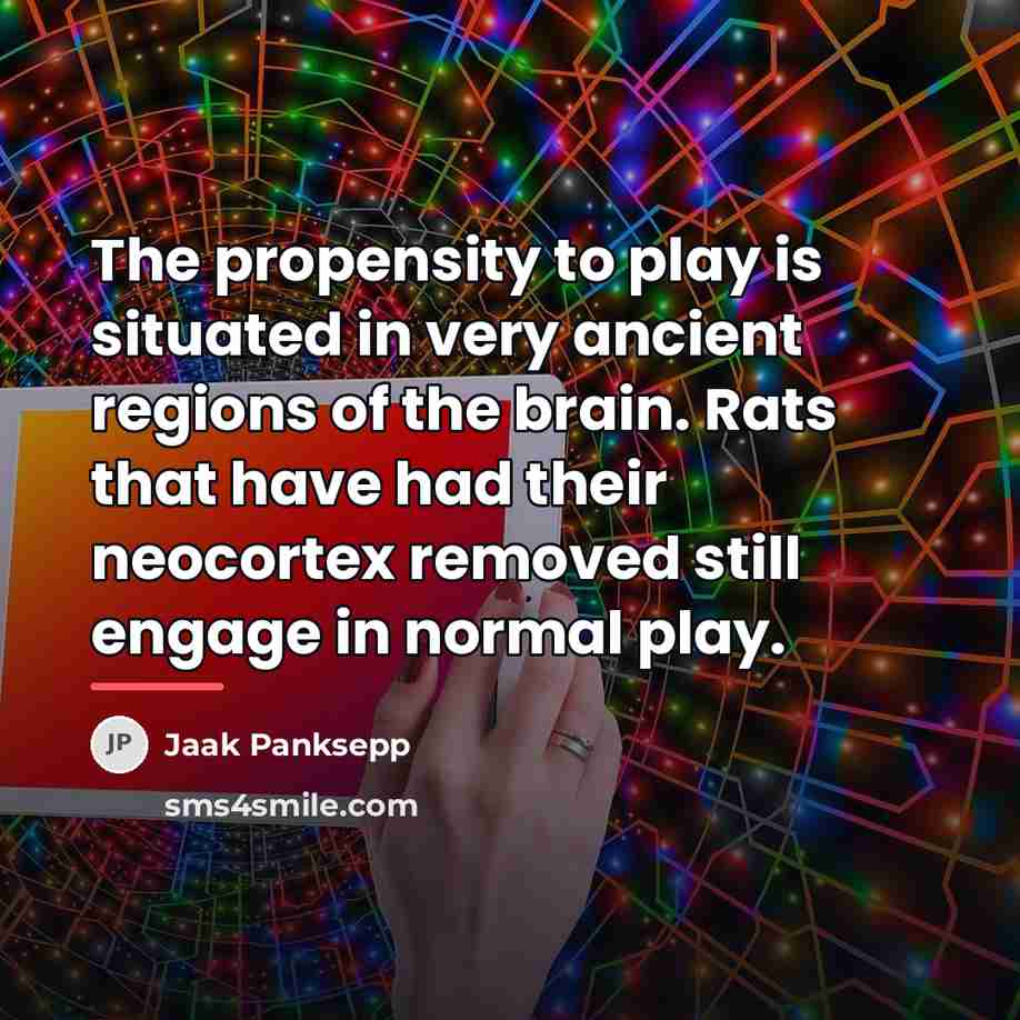 “The propensity to play is situated in very ancient regions…” quote by Jaak Panksepp