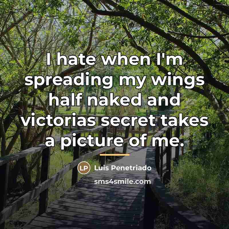 “I hate when I'm spreading my wings half naked and…” quote by Luis Penetriado