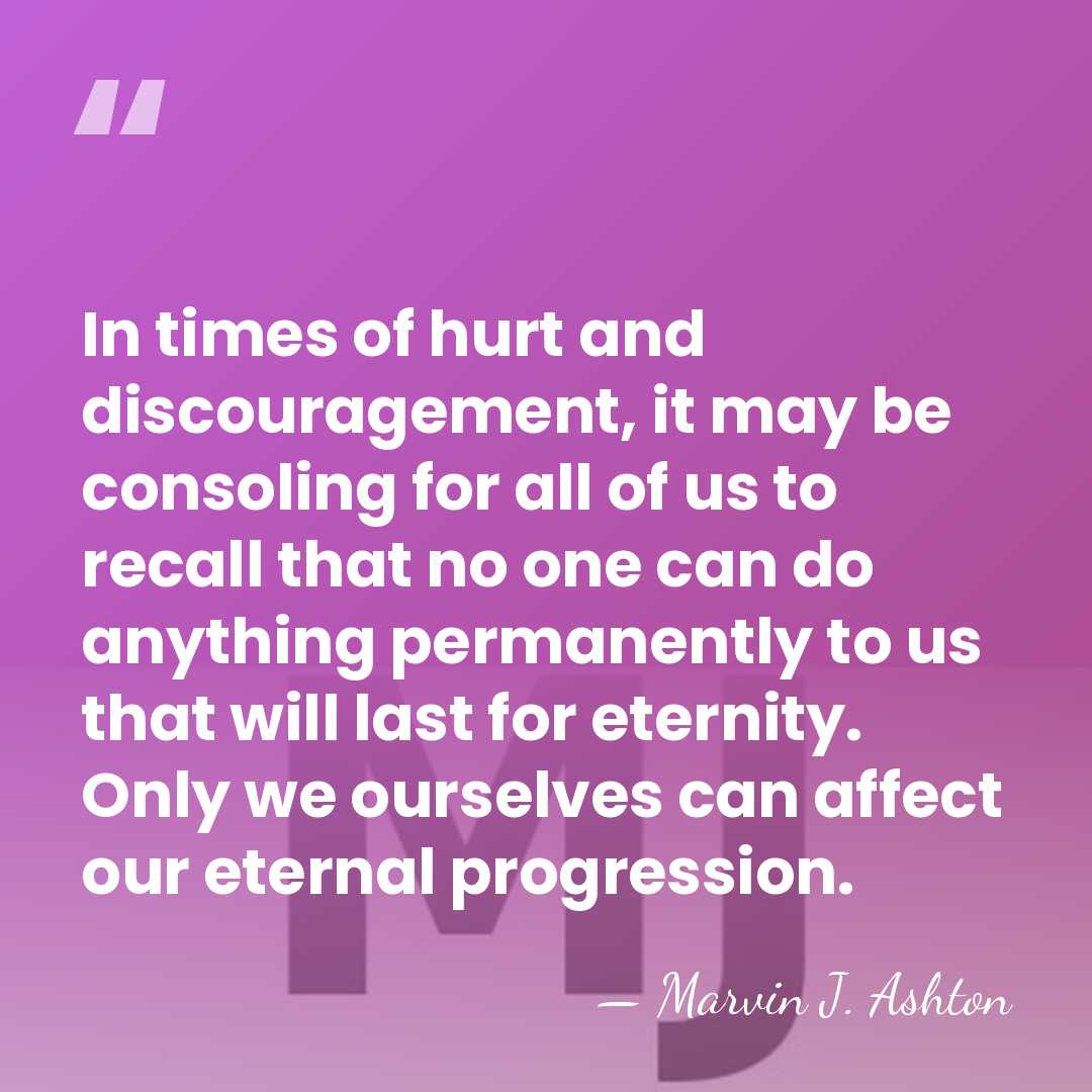 In times of hurt and discouragement, it may be consoling for all&hellip; - Marvin J. Ashton