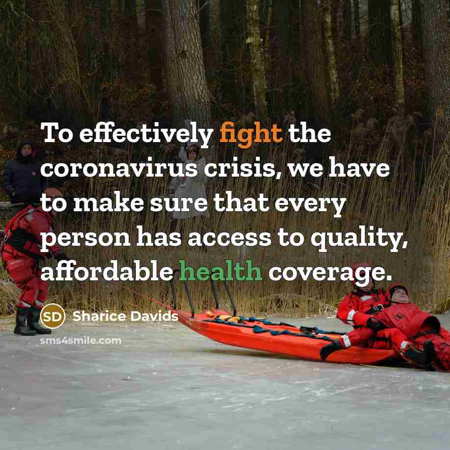 “To effectively fight the coronavirus crisis, we have to make…” quote by Sharice Davids