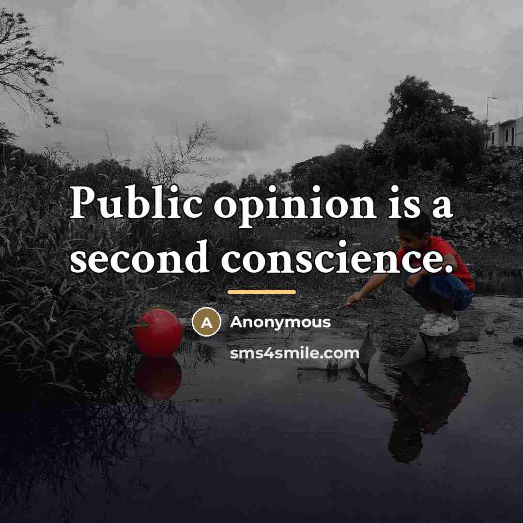 “Public opinion is a second conscience.…” quote by Anonymous