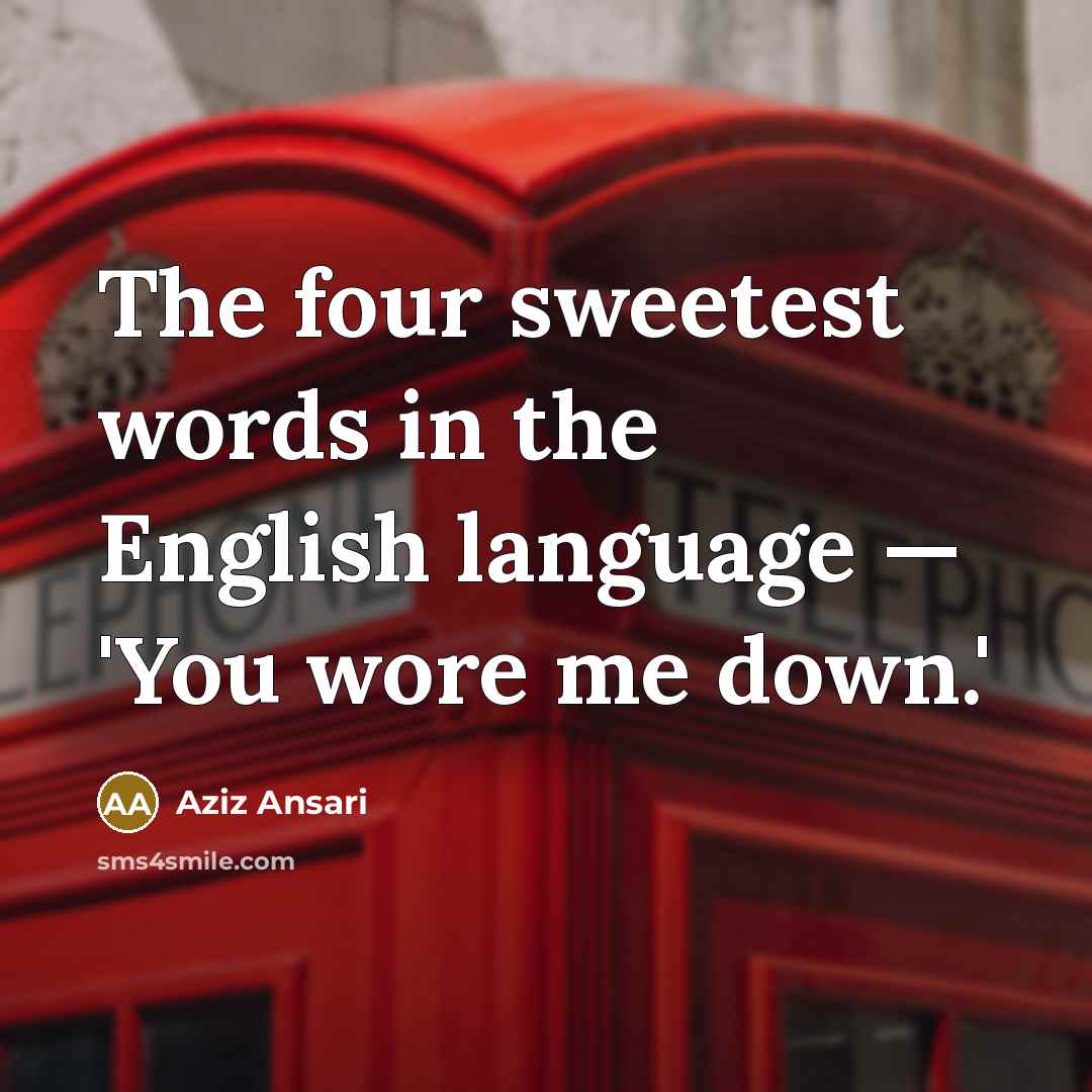 “The four sweetest words in the English language — 'You…” quote by Aziz Ansari