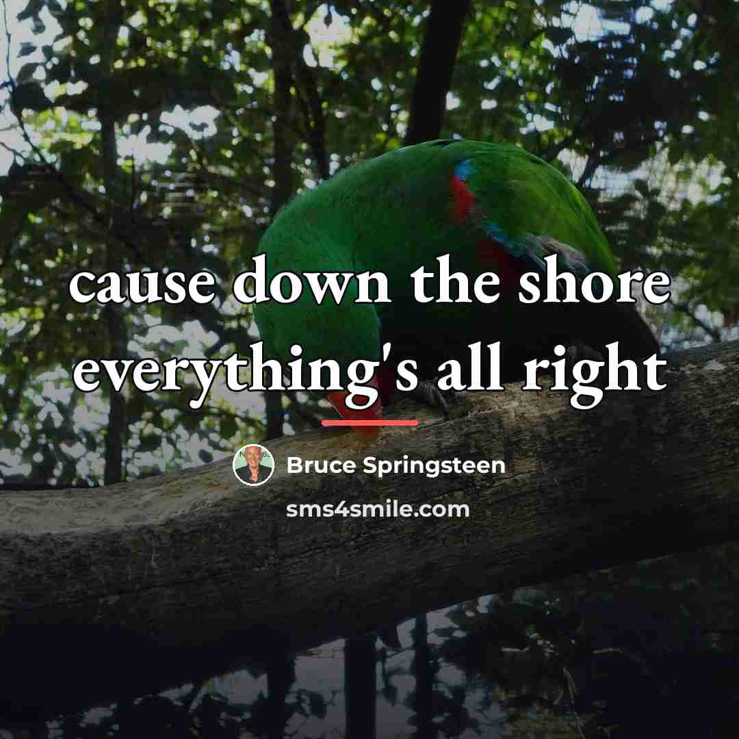 “cause down the shore everything's all right…” quote by Bruce Springsteen