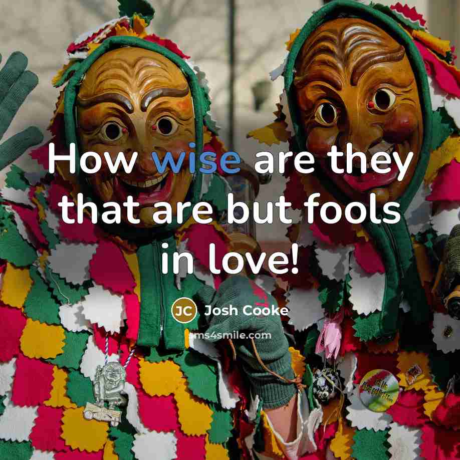 “How wise are they that are but fools in love!…” quote by Josh Cooke
