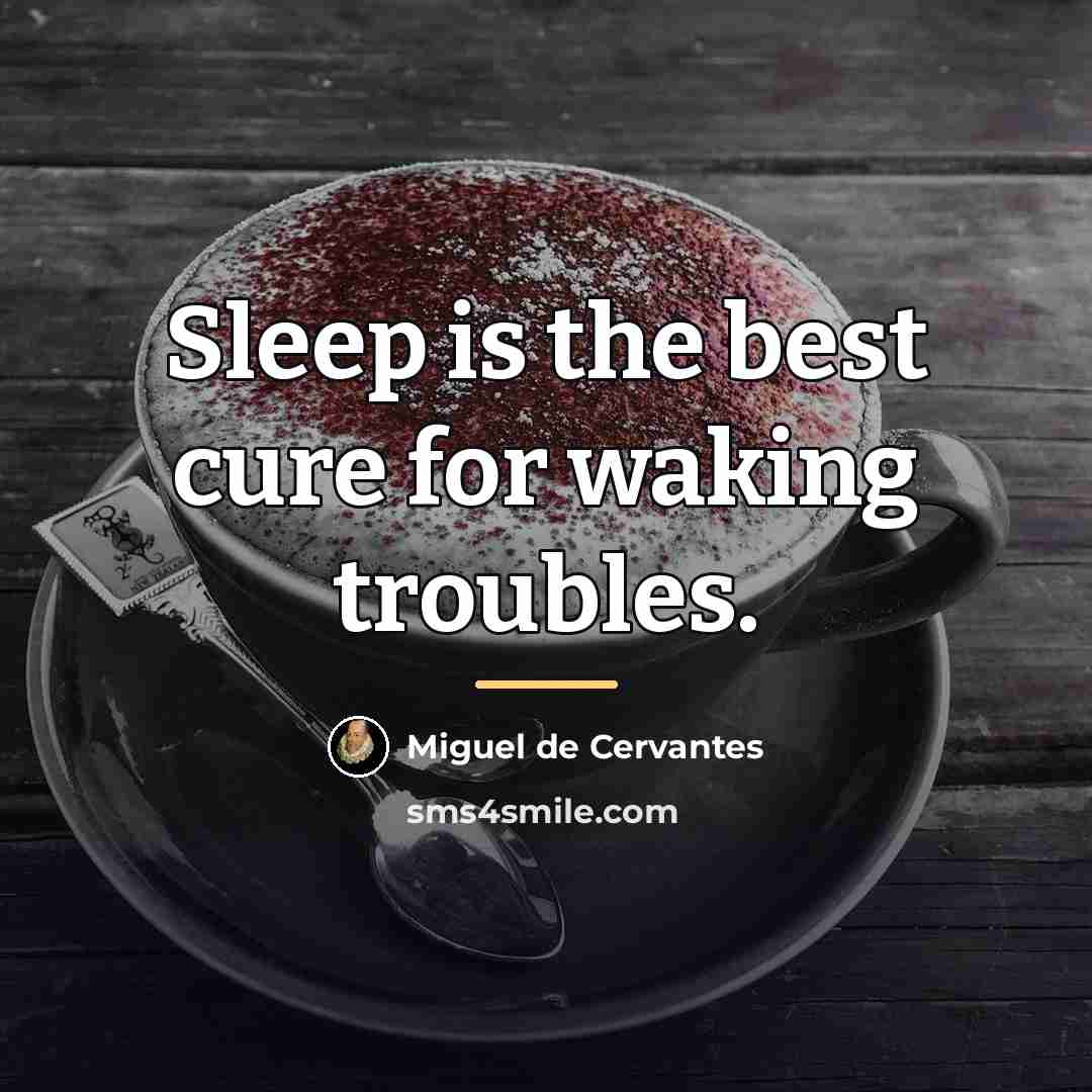 “Sleep is the best cure for waking troubles.…” quote by Miguel de Cervantes