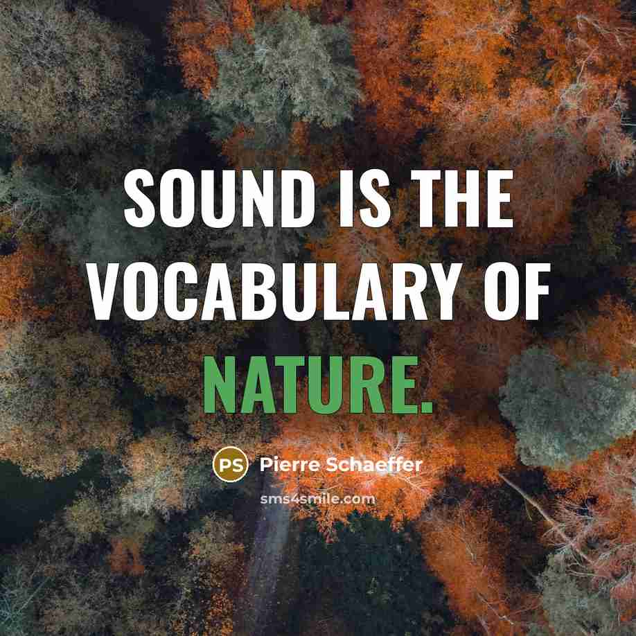 “Sound is the vocabulary of nature.…” quote by Pierre Schaeffer