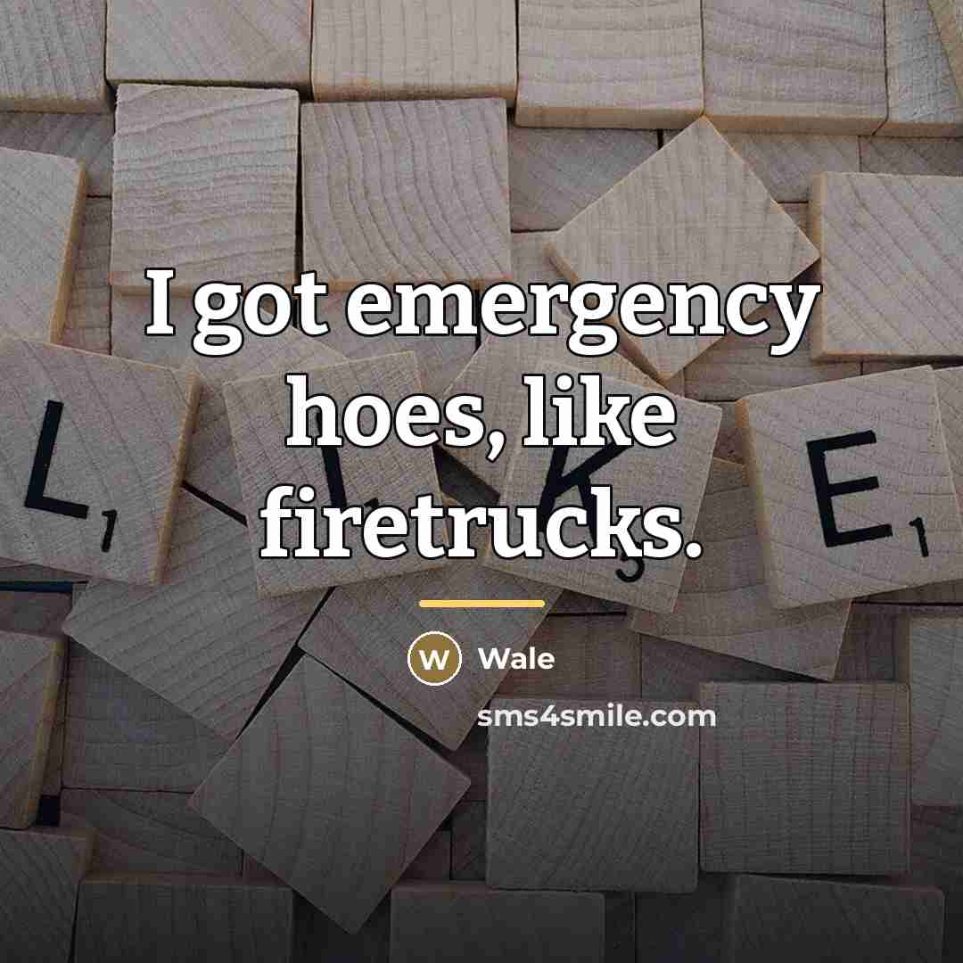 “I got emergency hoes, like firetrucks.…” quote by Wale