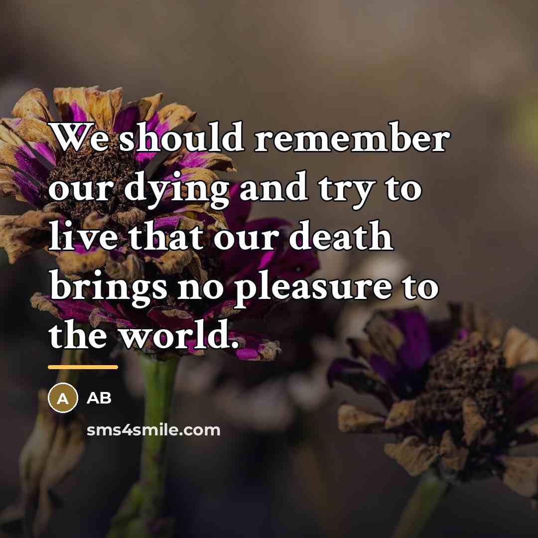 “We should remember our dying and try to live that…” quote by AB