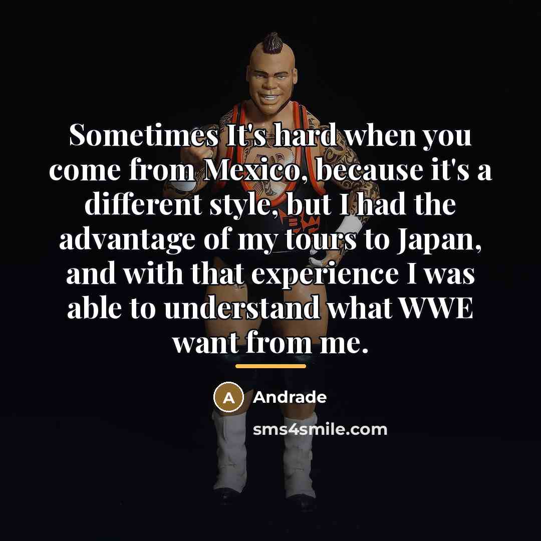 “Sometimes It's hard when you come from Mexico, because it's…” quote by Andrade