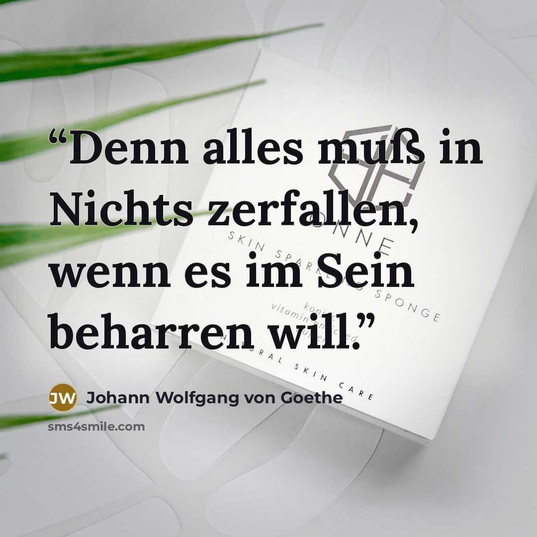 “Denn alles muß in Nichts zerfallen, wenn es im Sein beharren will.” quote by Johann Wolfgang von Goethe
