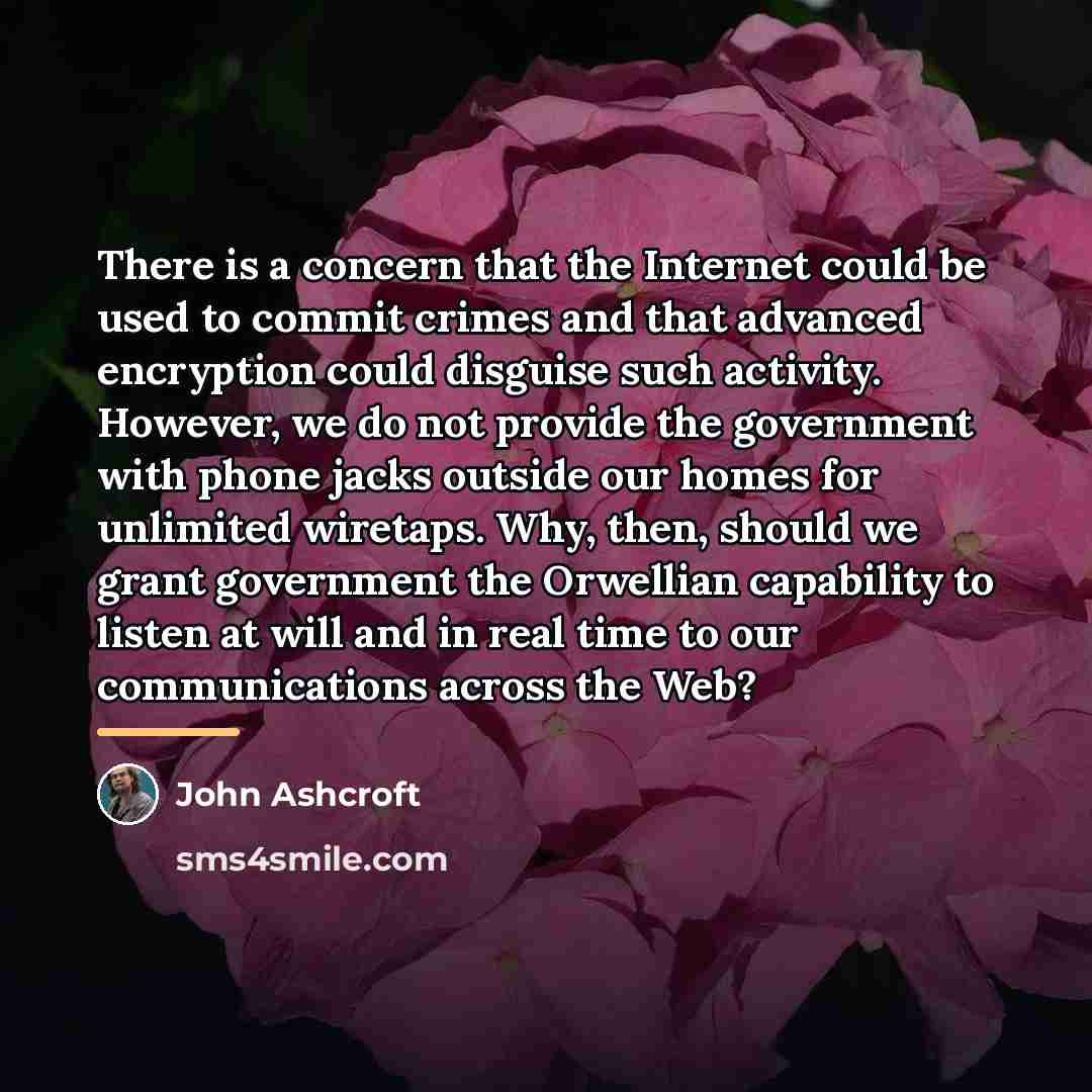 “There is a concern that the Internet could be used…” quote by John Ashcroft