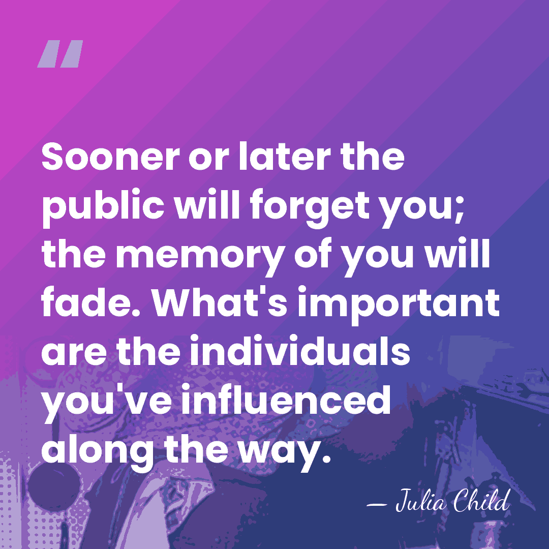 Sooner or later the public will forget you; the memory of you&hellip; - Julia Child
