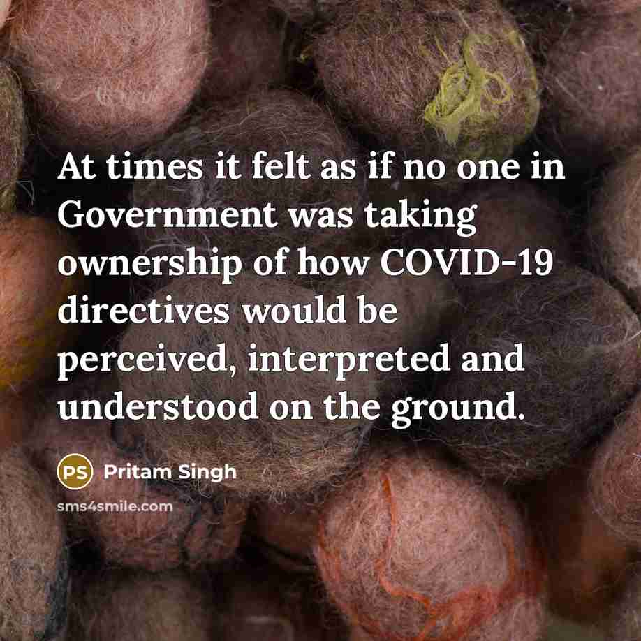 “At times it felt as if no one in Government…” quote by Pritam Singh