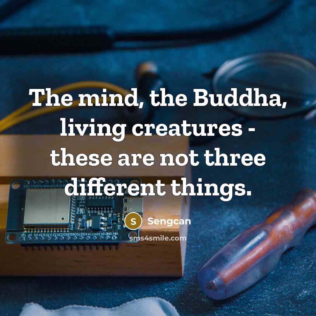 “The mind, the Buddha, living creatures - these are not three different things.” quote by Sengcan