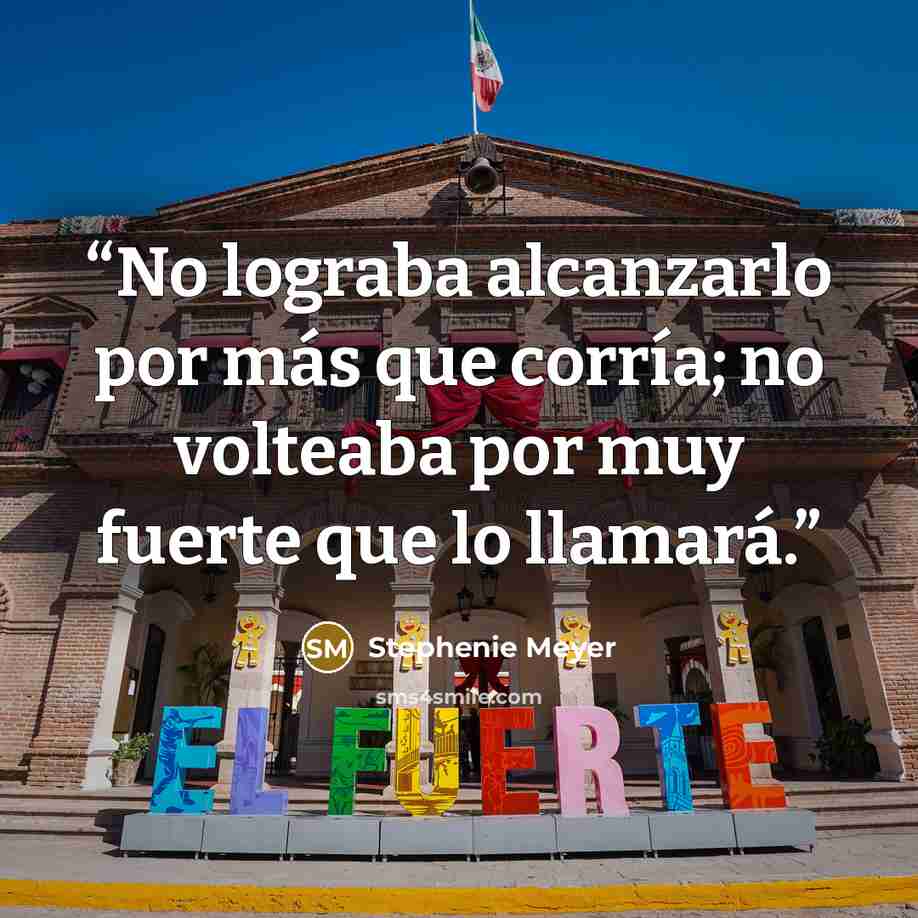 “No lograba alcanzarlo por más que corría; no volteaba por muy fuerte que lo llamará.” quote by Stephenie Meyer