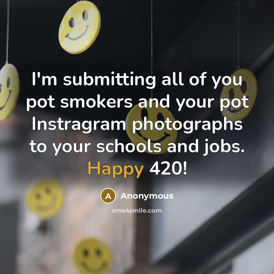 “I'm submitting all of you pot smokers and your pot…” quote by Anonymous