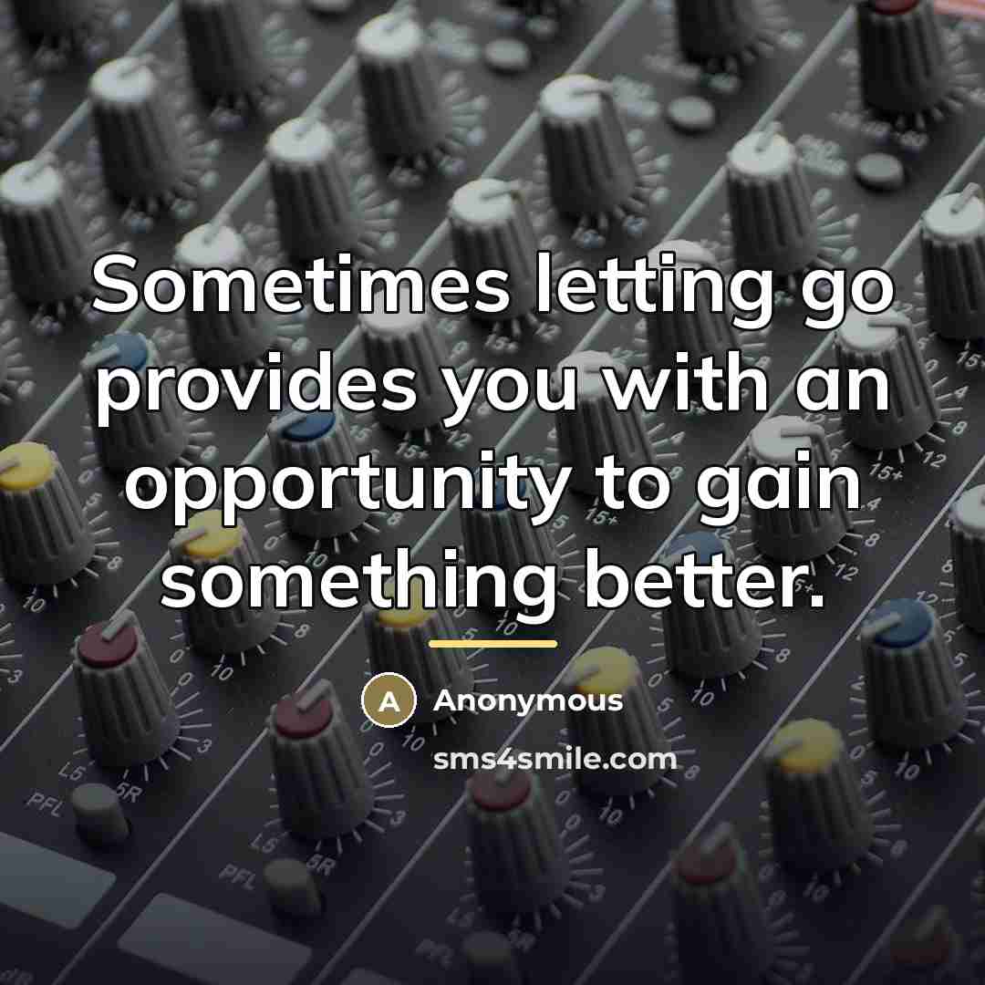 “Sometimes letting go provides you with an opportunity to gain…” quote by Anonymous
