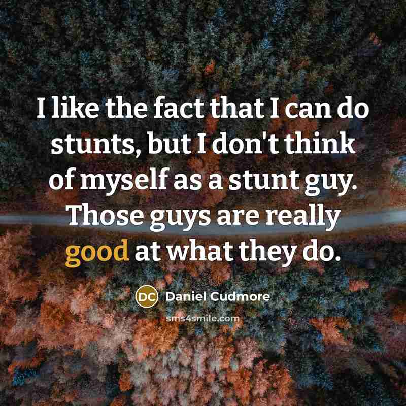 “I like the fact that I can do stunts, but…” quote by Daniel Cudmore
